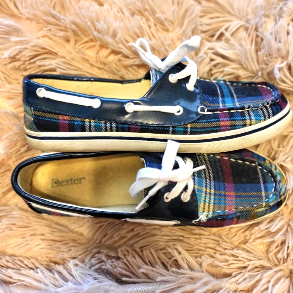 Plaid boat shoes